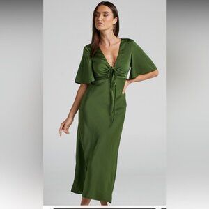 Showpo. Olive Green Midi Dress